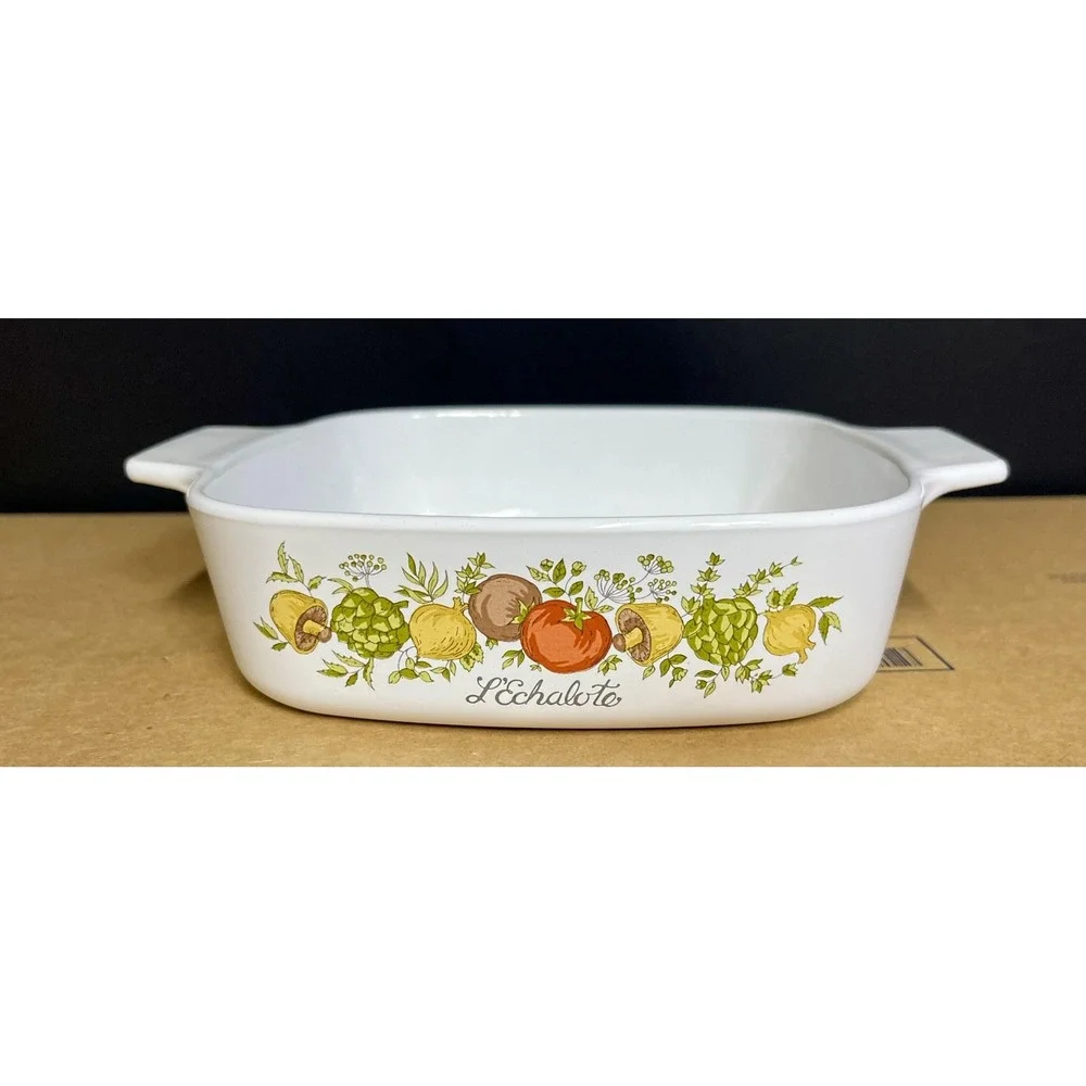 Vintage Corning Ware Casserole Dish 1‎ Quart A-1-B L'Echalote Spice of Life USA